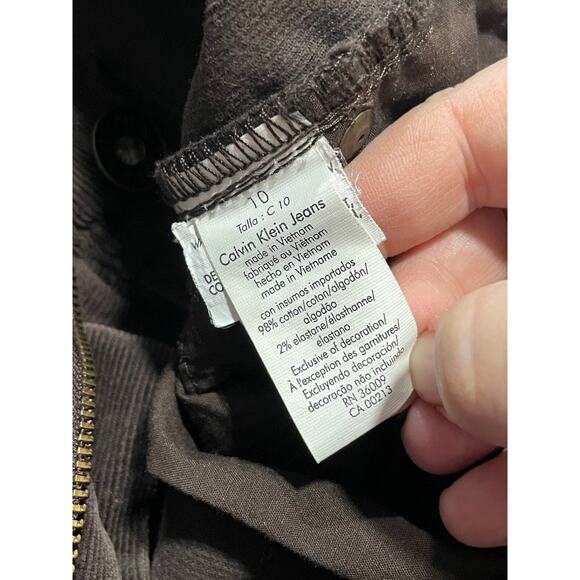 Calvin Klein Corduroy Pants Boot Cut Mid Rise Womens Sz 10 aka 32 WF39B170 Brown - Picture 10 of 12